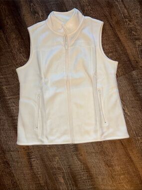 Style & Co. Women's Cream Fleece Zip-Front Vest